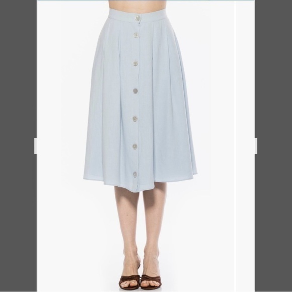 Alexia Admor Maya Linen Blend Midi Skirt in Light Floral Size 8